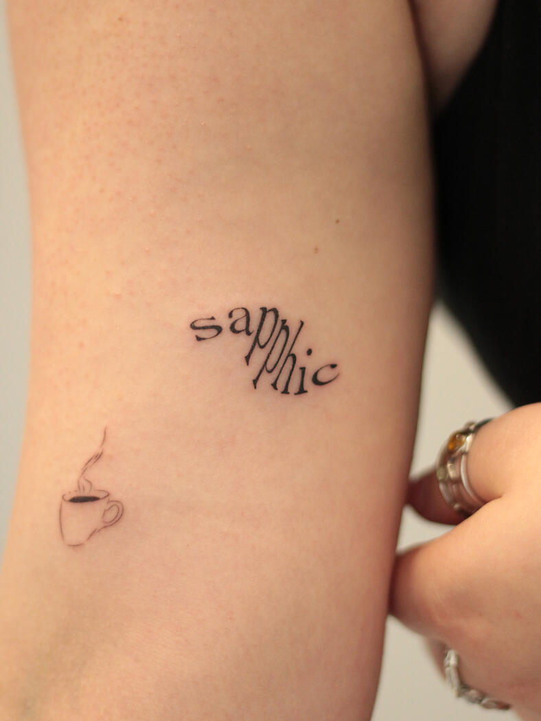 Fine line wlw tattoo by queer artist in lisbon