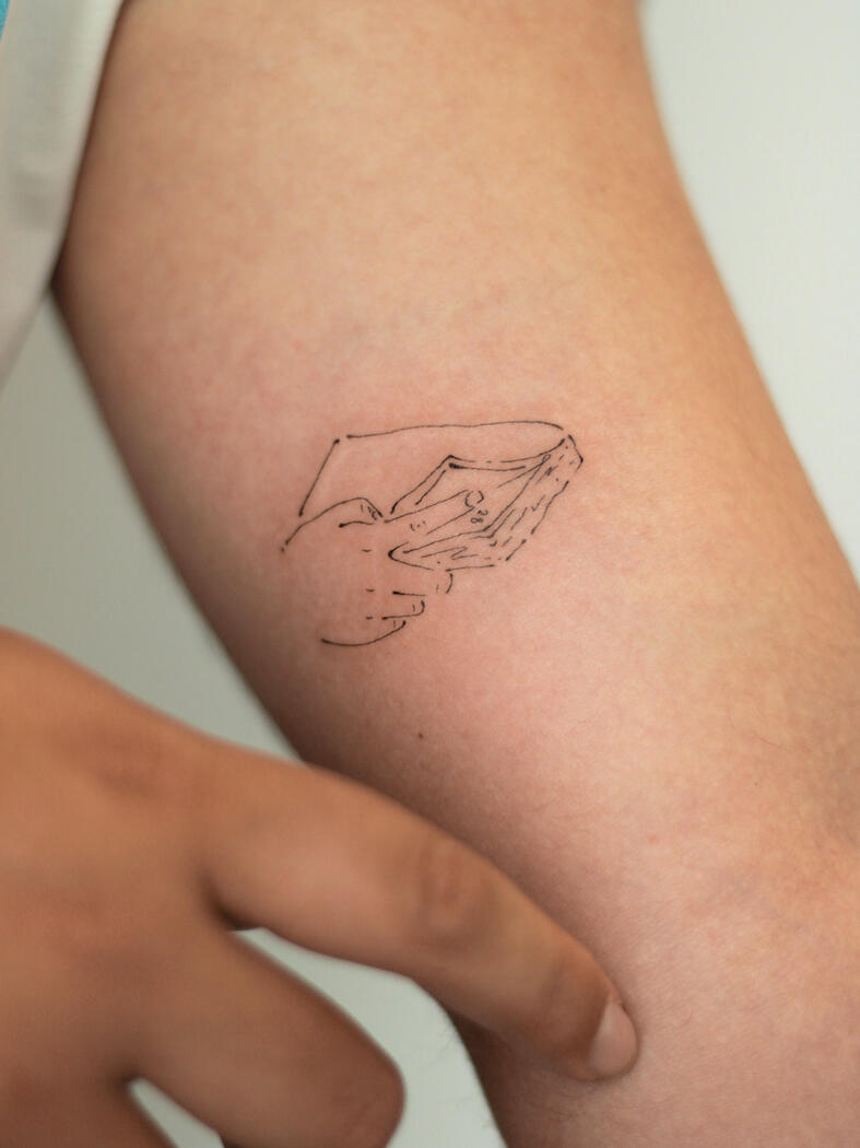 Fine line wlw tattoo by queer artist in lisbon